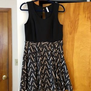 Black and gold dress